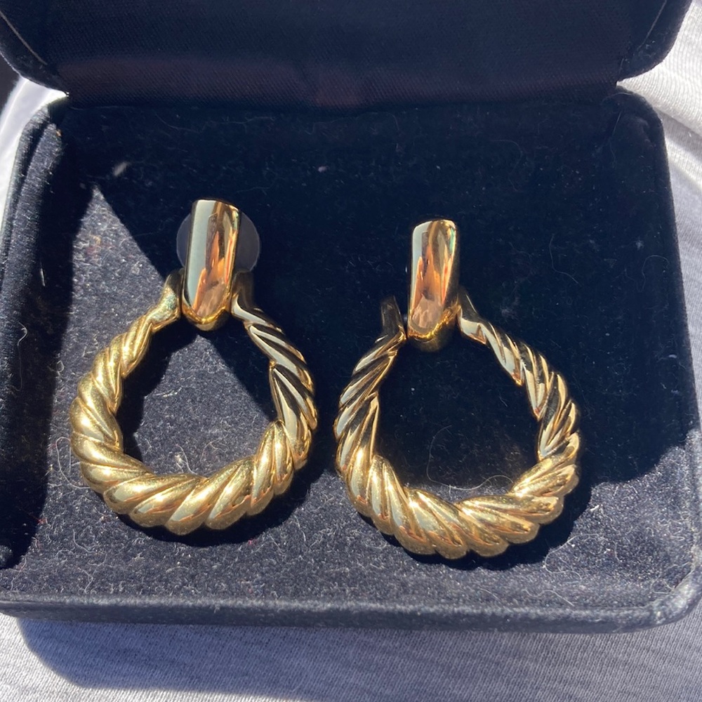 Not 1 or 2 or 3 but 4 sets of gold tone earrings